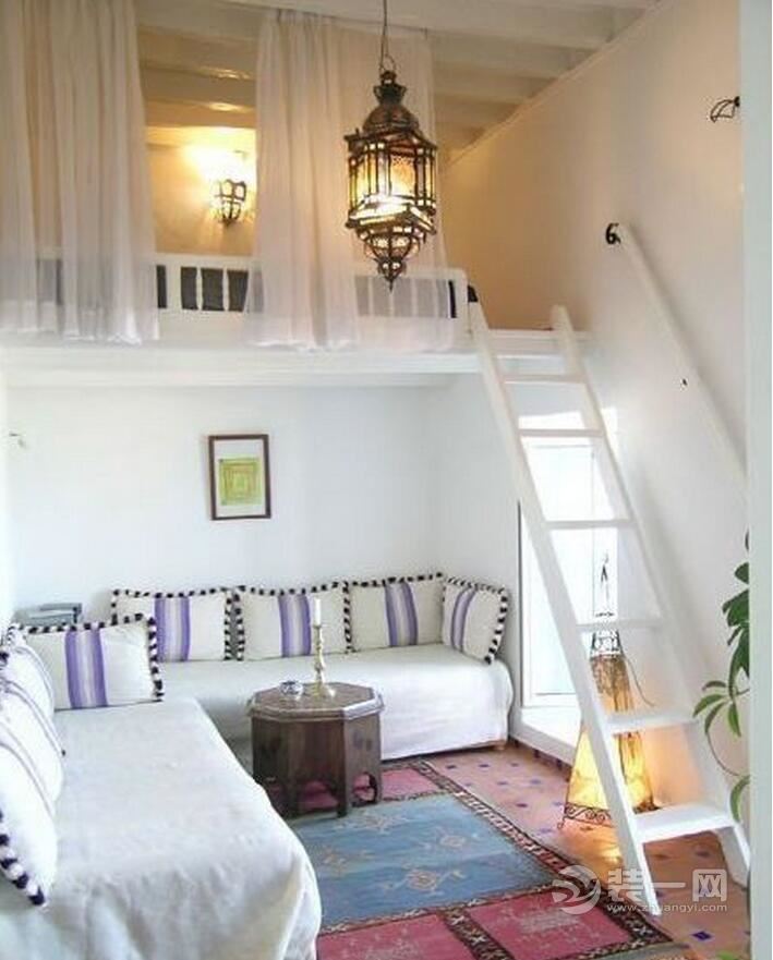 不规则也能物尽其用 9款设计感loft小公寓装修效果图    上下两层的